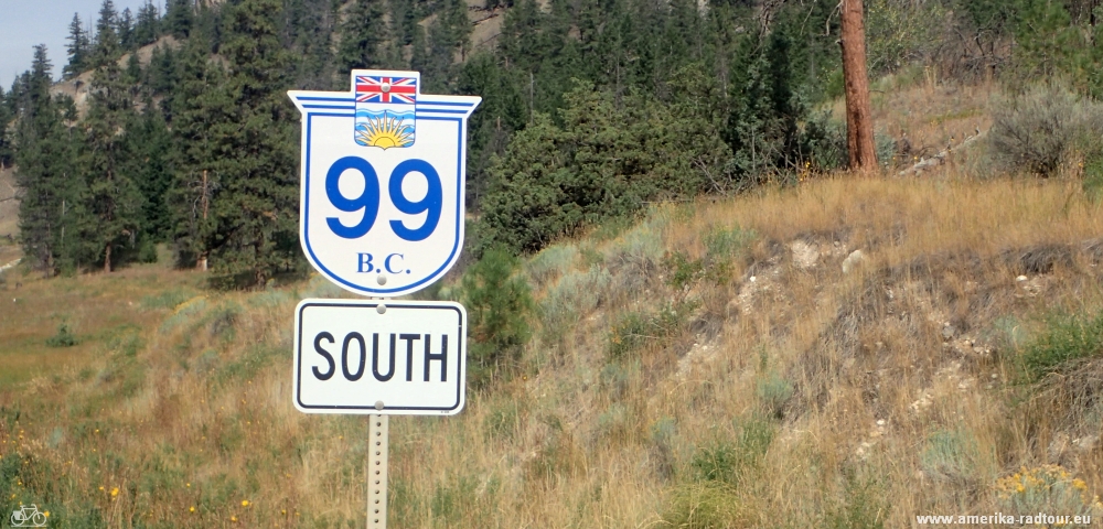 Cycling from Cache Creek to Lillooet. Highway 99 by bicycle.