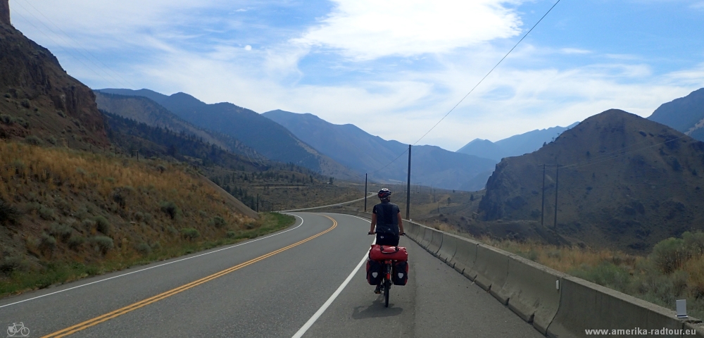 Cycling from Cache Creek to Lillooet. Highway 99 by bicycle.