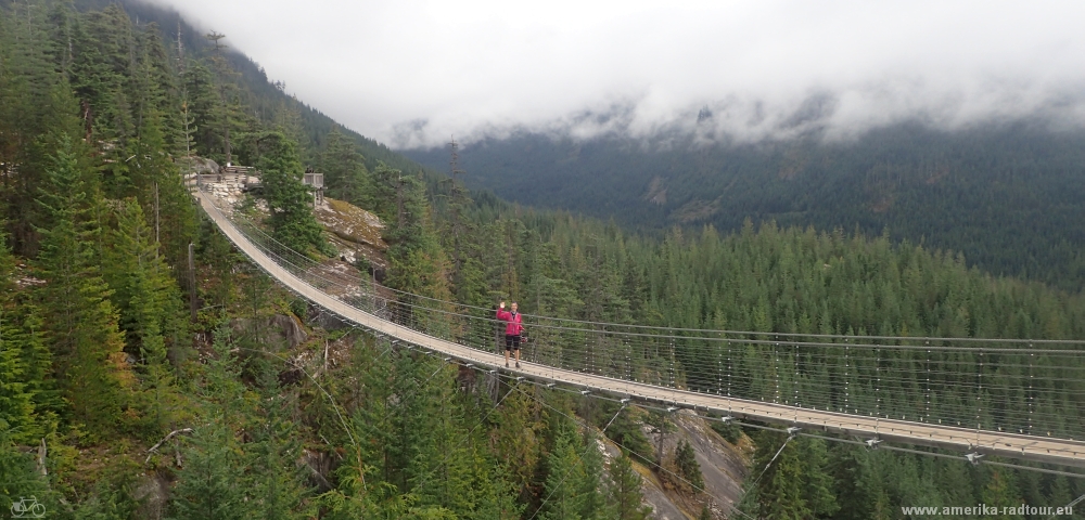Cycling from Whistler to Squamish. Sea to Sky Highway / Highway99 by bicycle.