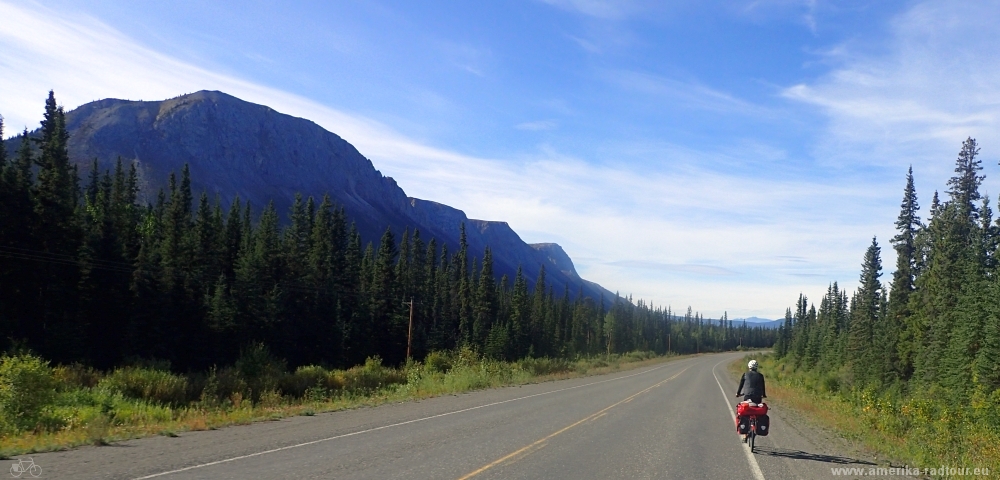 Nisutlin Bay Bridge. Mit dem Fahrrad über den Alaska Highway. Etappe Morley Lake - Johnsons Crossing.    