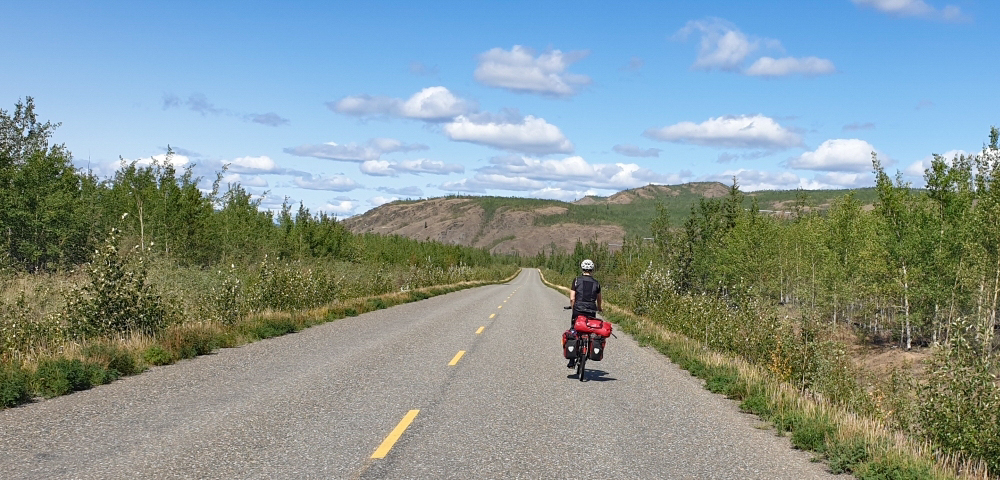 Cycling from Whitehorse to Anchorage following Klondike Highway northbound.  
