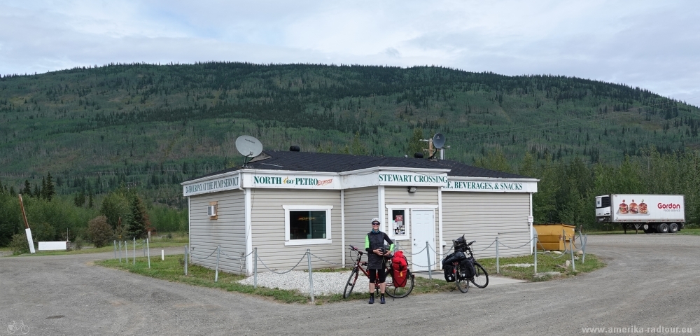 Cycling from Whitehorse to Anchorage following Klondike Highway. 