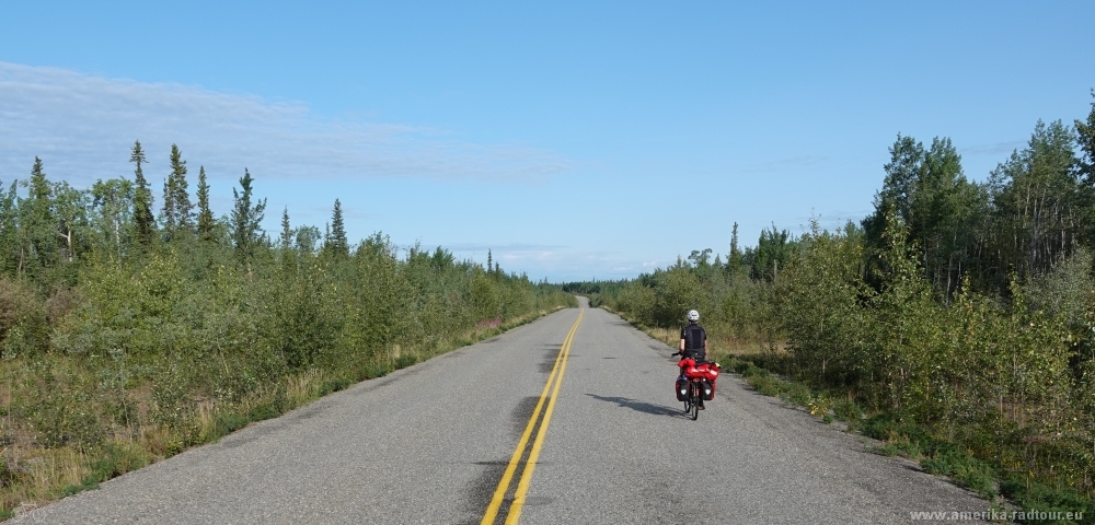 Cycling from Whitehorse to Anchorage via Dawson City. 