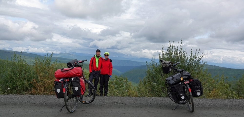 Mit dem Fahrrad von Whitehorse über Dawson City nach Anchorage, Top of the world Highway.  