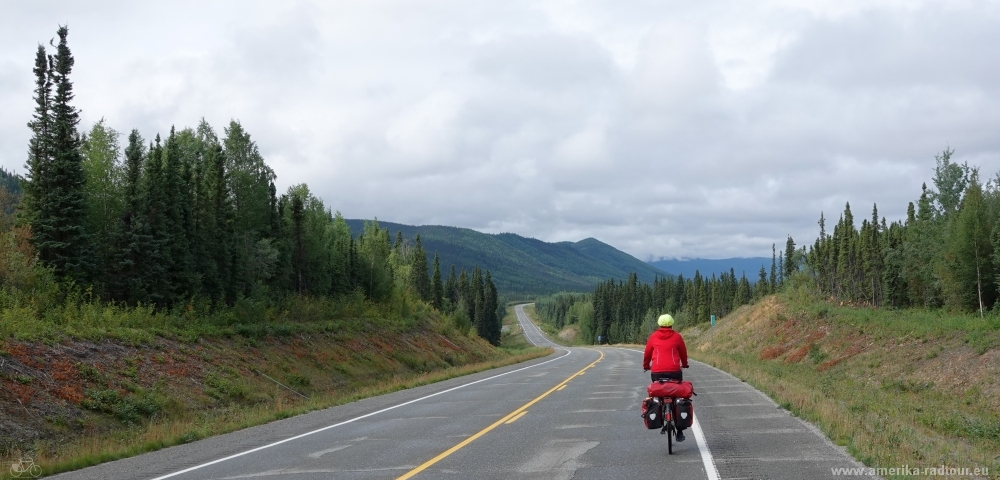 Cycling the Alaska Highway northbound.   