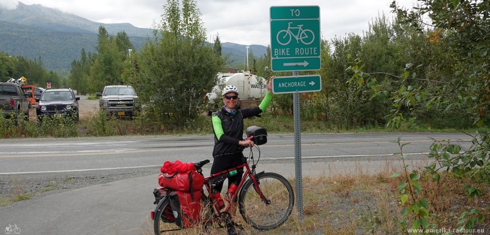 Cycling Parks Highway to Anchorage.  