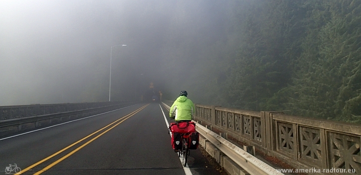 Cycling from Washburne State Park to North Bend. Pacific coast Vancouver - San Francisco on a bicycle