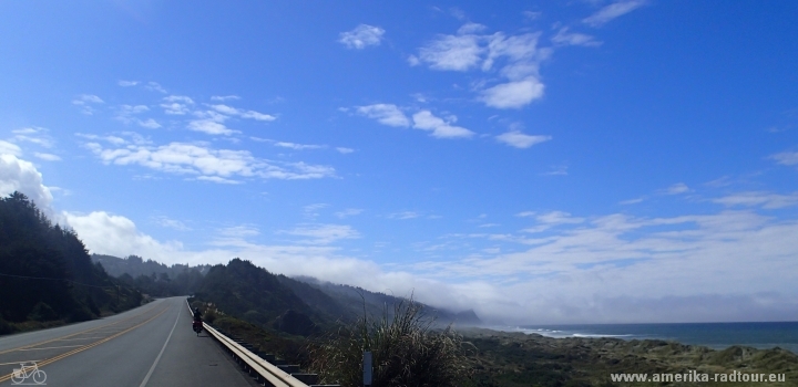 Cycling Oregon Coast Highway.