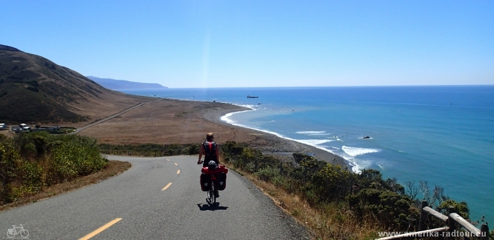 Radstrecke entlang der Lost Coast, Californien