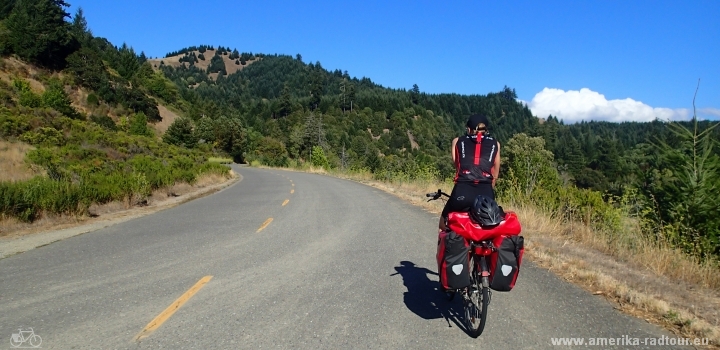 Mit dem Fahrrad von Ferndale nach Petrolie entlang der Lost Coast