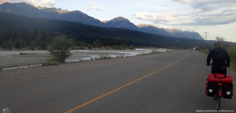 Cycling from Golden to Rogers. Trans Canada Highway by bicycle.