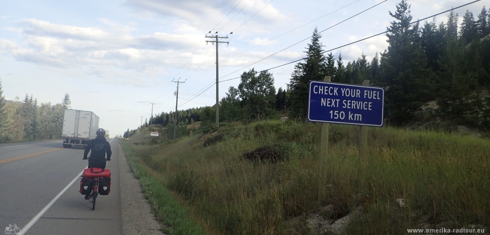 Cycling from Golden to Rogers. Trans Canada Highway by bicycle.