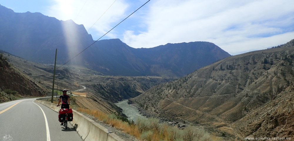 Cycling from Cache Creek to Lillooet. Highway 99 by bicycle.