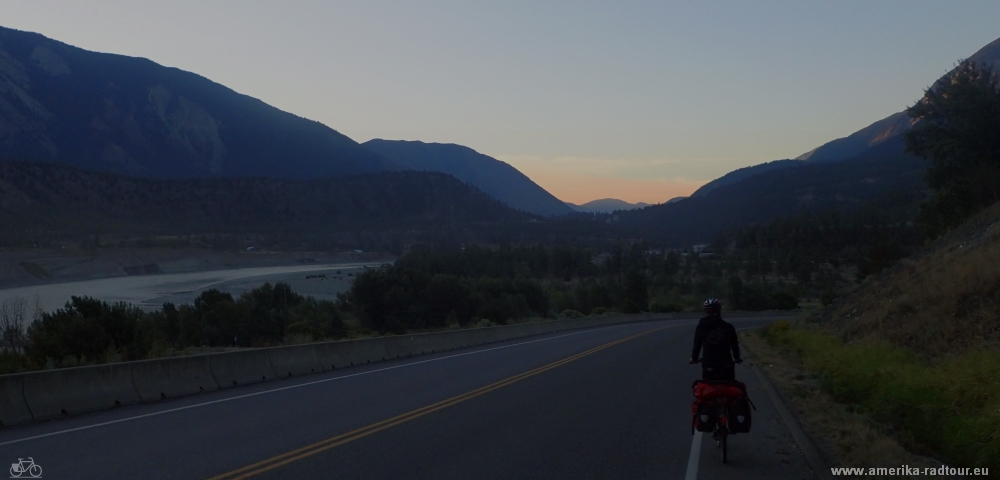 Cycling from Lillooet to Pamberton.  Highway 99 by bicycle. 