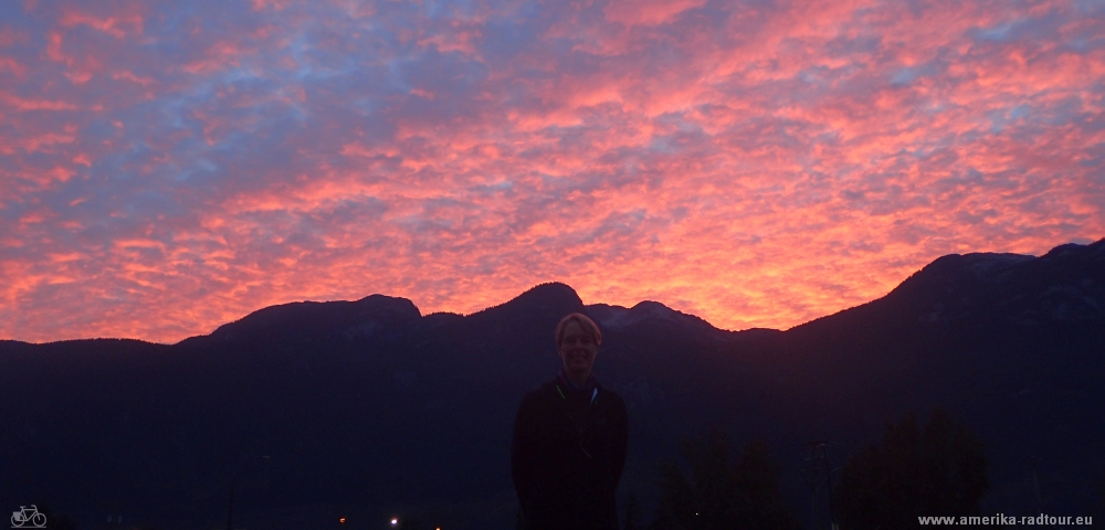 Cycling from Whistler to Squamish. Sea to Sky Highway / Highway99 by bicycle.