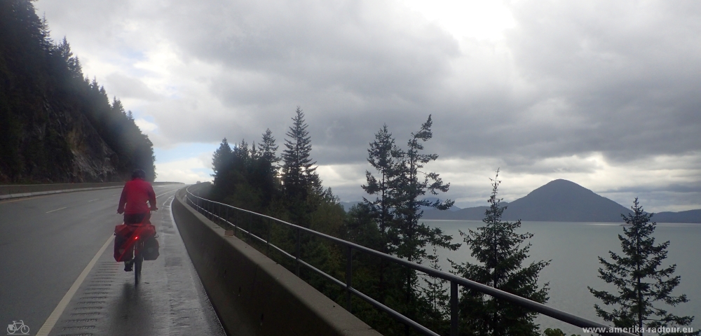 Cycling from Squamish to Vancouver. Sea to Sky Highway / Highway99 by bicycle.