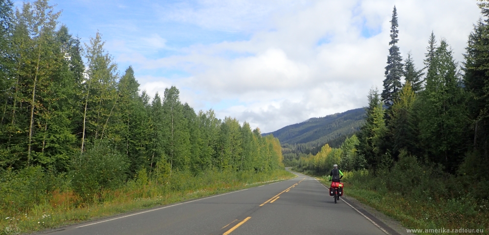 Mit dem Fahrrad über den Cassiar Highway. Etappe Meziadin Junction - Bell2 Lodge. 