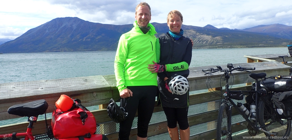 Mit dem Fahrrad über den Alaska Highway. Etappe Tagish - Carcross.   