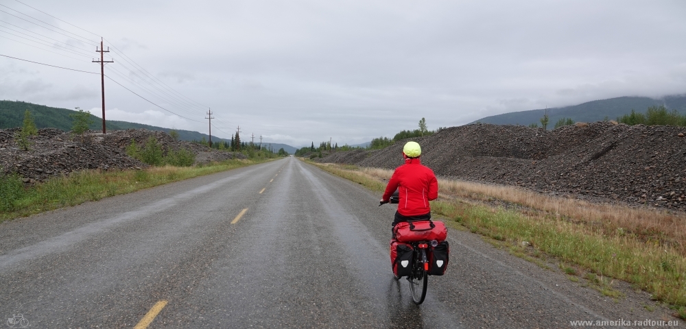 Cycling from Whitehorse to Dawson City following Klondike Highway.  