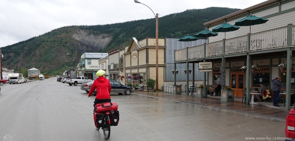 Cycling from Whitehorse to Dawson City following Klondike Highway.   