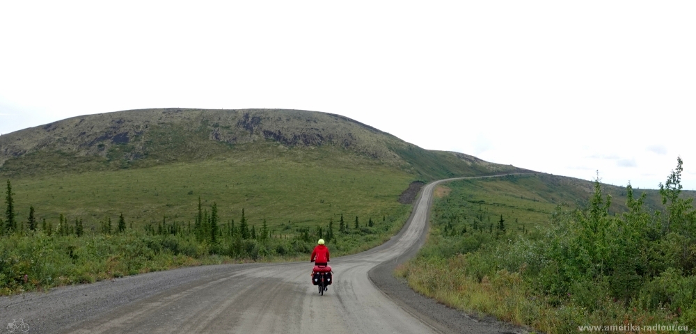 MCycling the Top of the world Highway from Dawson City to Chicken.   