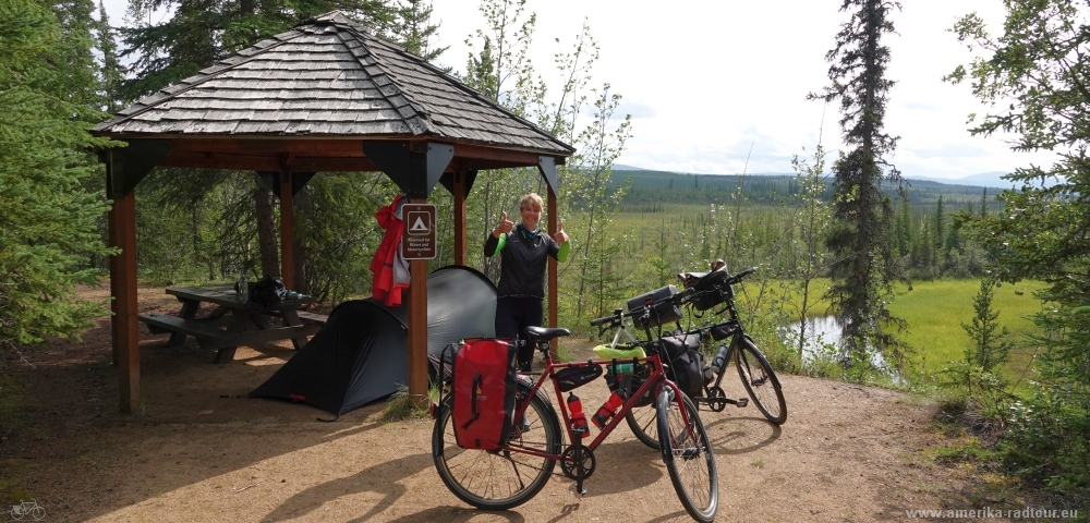 Cycling Taylor Highway from Chicken to West Fork Campground.   