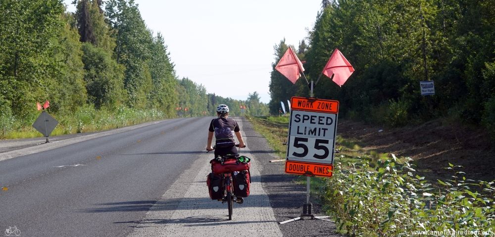 Cycling Parks Highway to Anchorage.       