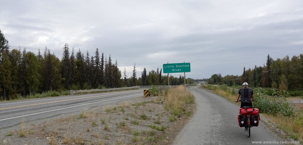 Cycling Parks Highway south to Anchorage.  
